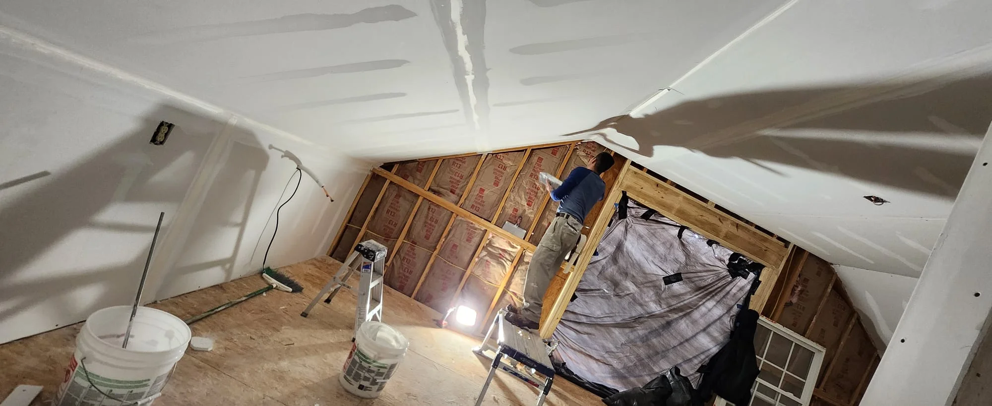 Attic Room Conversion: Insulation, Sheetrock, Flooring, and Paint